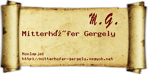 Mitterhöfer Gergely névjegykártya